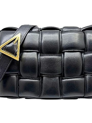 Bottega Veneta BOTTEGA VENETA Bottega Veneta Padded Cassette Shoulder Bag Leather Intrecciato Black Women's Men's (view 1)