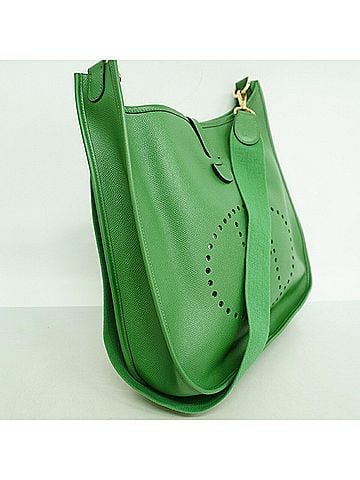 Hermès Hermes Evelyne 1GM Shoulder Bag, Courchevel Leather, Bamboo, with "Z" stamp, Women's, P3332851 (view 2)