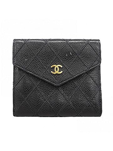 Chanel Chanel Bicolore Caviar Leather Wallet, Black, Women's, P3309675 (view 1)