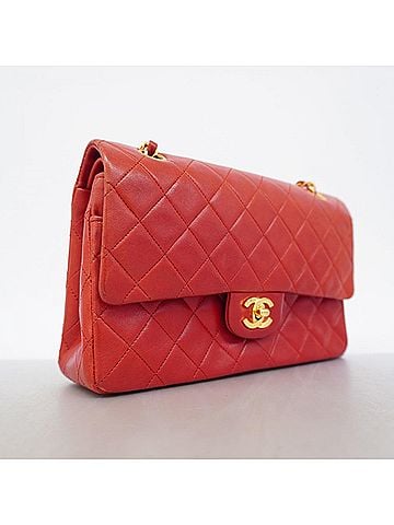 Chanel Chanel Matelassé Shoulder Bag, Double Flap, Chain, Lambskin, Red, Women's, P3302560 (view 2)