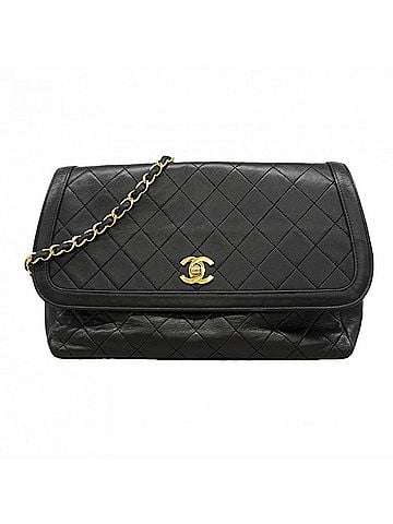 Chanel Chanel Matelassé Chain Shoulder Bag, Lambskin, Black, Women's, P3297581 (view 1)