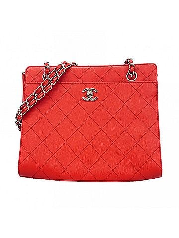 Chanel Chanel Matelassé Chain Tote Bag, Caviar Leather, Red, Women's, P3297573 (view 1)