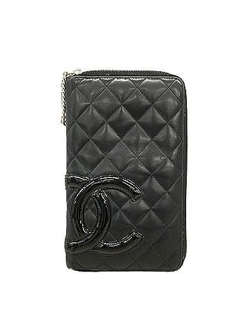 Chanel Chanel Cambon Lambskin Long Wallet, Black, Women's, P3291307 (view 1)
