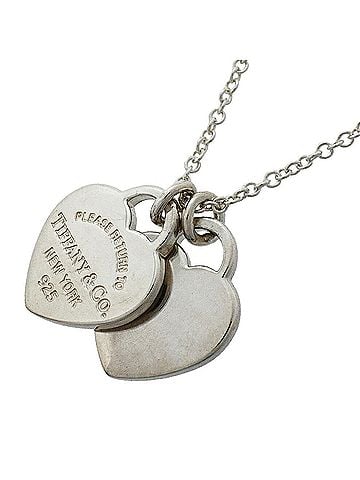 Tiffany & Co. Tiffany &amp; Co. Double Return to Heart Necklace, Sterling Silver 925, Women's, P3288154 (view 1)