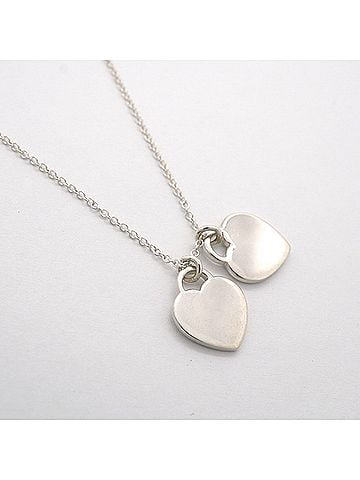 Tiffany & Co. Tiffany &amp; Co. Double Return to Heart Necklace, Sterling Silver 925, Women's, P3288154 (view 2)