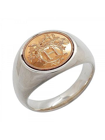 Hermès Hermes Ex-Libris Ring, 18KPG Pink Gold, Sterling Silver 925, Men's, P3276201 (view 1)