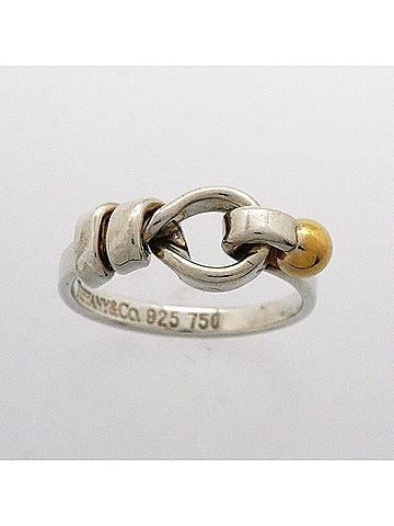 Tiffany & Co. Tiffany &amp; Co. Hook Eye Ring, 18K Yellow Gold (KYG), Sterling Silver 925, Women's, P3264494 (view 2)