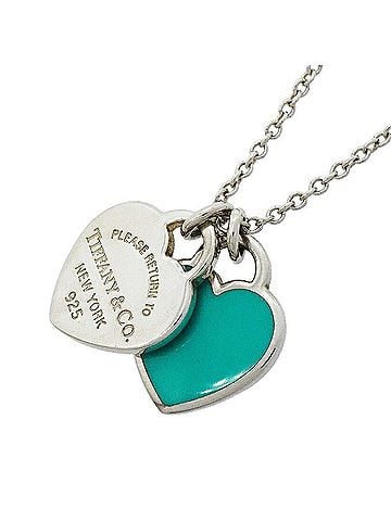 Tiffany & Co. Tiffany &amp; Co. Double Return to Heart Necklace, Sterling Silver 925, Blue, Women's, P3256172 (view 1)