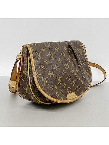 Louis Vuitton Louis Vuitton Monogram Menilmontant PM Shoulder Bag M40474 Brown Women's OP013006 (view 2)