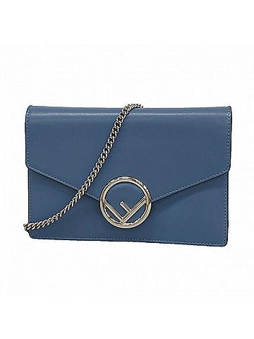 Fendi Fendi Shoulder Bag, F is Fendi, Leather, Blue, Women's, OP012136 (view 1)