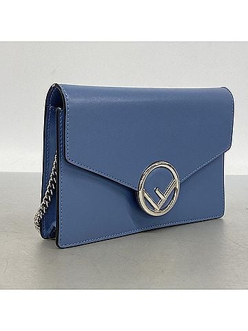 Fendi Fendi Shoulder Bag, F is Fendi, Leather, Blue, Women's, OP012136 (view 2)