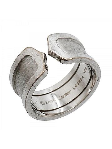Cartier Cartier C2 Large Ring, 18K White Gold, Size #57, Men's (view 1)