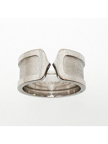 Cartier Cartier C2 Large Ring, 18K White Gold, Size #57, Men's (view 2)