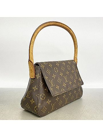 Louis Vuitton Louis Vuitton Monogram Mini Looping Shoulder Bag M51147 Brown Women's (view 2)