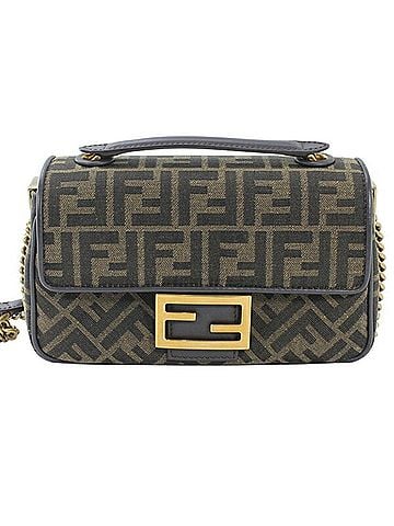 Fendi FENDI Zucca Baguette Chain Medium Shoulder Bag, Nylon Jacquard x Leather, Women's, 8BR793 AKBZ F1EM3 KM3158 (view 1)