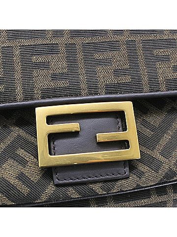 Fendi FENDI Zucca Baguette Chain Medium Shoulder Bag, Nylon Jacquard x Leather, Women's, 8BR793 AKBZ F1EM3 KM3158 (view 2)