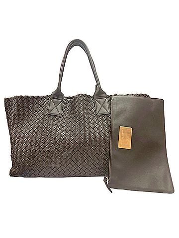 Bottega Veneta BOTTEGA VENETA Intrecciato Cabas GM Brown Leather Tote Bag for Men and Women (view 1)