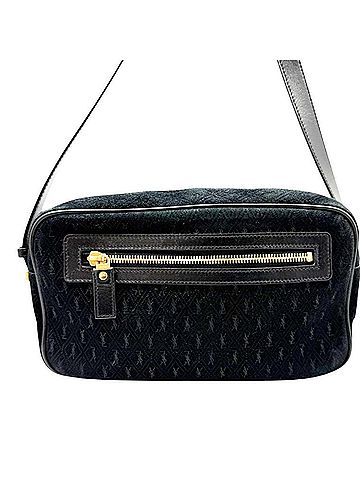 Saint Laurent SAINT LAURENT Monogram All-Over Suede Black Shoulder Bag GLT568608 Crossbody for Women (view 2)