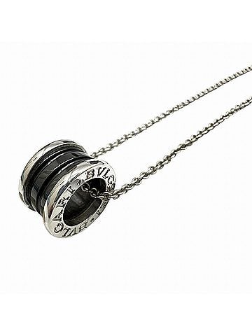 Bvlgari BVLGARI B-zero1 Save the Children Necklace, Silver with Black Ceramic Pendant, for Women and Men (view 1)