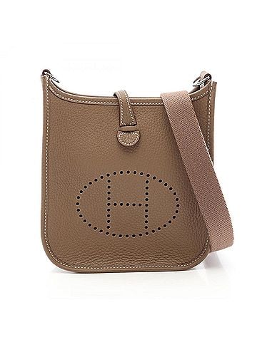 Hermès Hermes Evelyne TPM Amazon Etoupe Shoulder Bag/Handbag, Taurillon Clemence Leather, Women's, Beige (view 1)