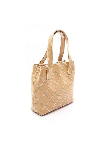 Chanel Chanel Wild Stitch Tote Bag Handbag Leather Women's Beige A18126 (view 2)