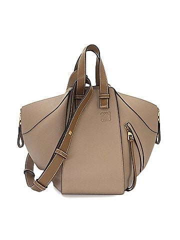 Loewe Loewe Hammock Small 2-way Hand/Shoulder Handbag, Leather, Beige/Brown, 38712KBN60, Gold Hardware (view 1)