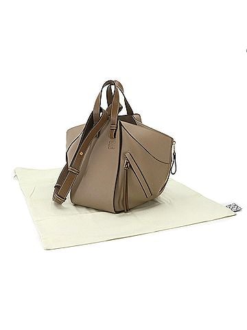Loewe Loewe Hammock Small 2-way Hand/Shoulder Handbag, Leather, Beige/Brown, 38712KBN60, Gold Hardware (view 2)
