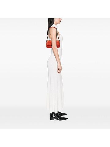 Fendi Zucca Embossed Technical Fabric Chain Midi Baguette (view 2)