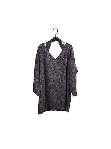 Free People Free People Beach Oversized Gray Oversized Open Back Tunic Casual Sweaters (view 1)