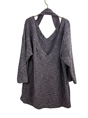 Free People Free People Beach Oversized Gray Oversized Open Back Tunic Casual Sweaters (view 2)