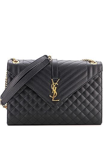 Saint Laurent Classic Monogram Envelope Satchel Mixed Matelasse Leather Large (view 1)
