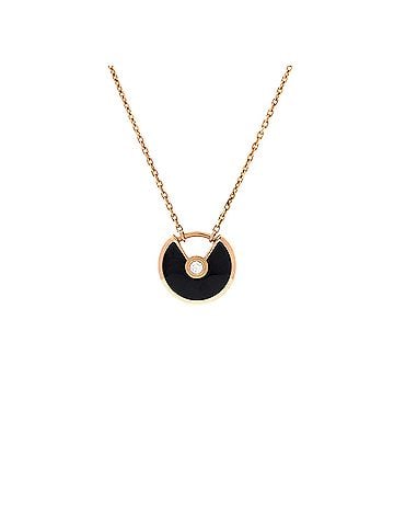 Cartier Amulette de Cartier Pendant Necklace 18K Rose Gold with Onyx and Diamond XS (view 1)