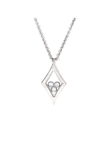 Chopard Happy Diamonds 3 Diamonds Drop Pendant Necklace 18K White Gold with Floating Diamonds (view 1)