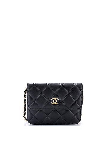 Chanel Pearl Crush Flap Clutch with Chain Quilted Lambskin Mini (view 1)