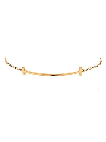 Tiffany & Co. T Smile Chain Bracelet 18K Rose Gold Medium (view 1)