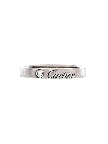Cartier C de Cartier Wedding Band Ring Platinum with Diamond (view 1)