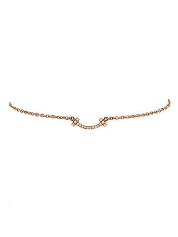 Tiffany & Co. T Smile Chain Bracelet 18K Rose Gold with Diamonds Mini (view 1)