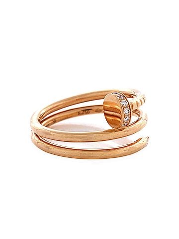 Cartier Juste un Clou Double Ring 18K Rose Gold and Diamonds Small (view 2)