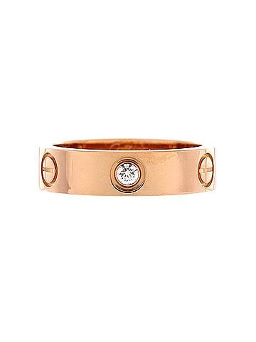 Cartier Love 3 Diamonds Band Ring 18K Rose Gold with Diamonds (view 1)