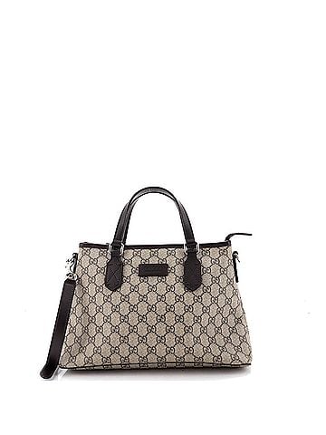 Gucci Convertible Zip Tote GG Coated Canvas with Leather Small (view 1)