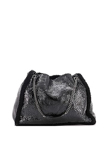 Gucci Soho Chain Strap Shoulder Bag Patent and Shearling Large (view 2)