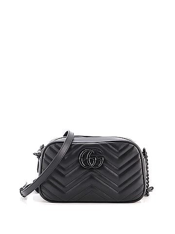 Gucci GG Marmont Monochrome Shoulder Bag Matelasse Leather Small (view 1)