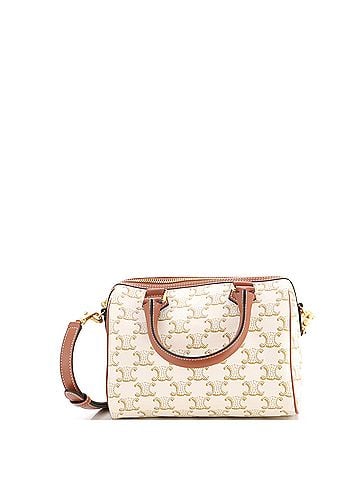 Céline Boston Bag Triomphe Coated Canvas Small (view 1)