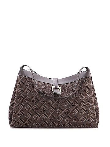 Salvatore Ferragamo Gancini Shoulder Tote Bag Gancini Jacquard Medium (view 1)