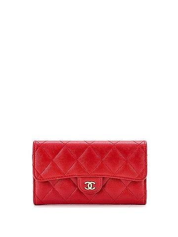 Chanel CC Gusset Classic Flap Wallet Quilted Caviar Medium (view 1)