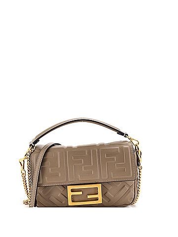 Fendi Baguette NM Bag Zucca Embossed Leather Mini (view 1)