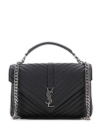 Saint Laurent Classic Monogram College Bag Matelasse Chevron Leather Large (view 1)