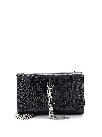 Saint Laurent Classic Monogram Tassel Crossbody Bag Crocodile Embossed Leather Medium (view 1)