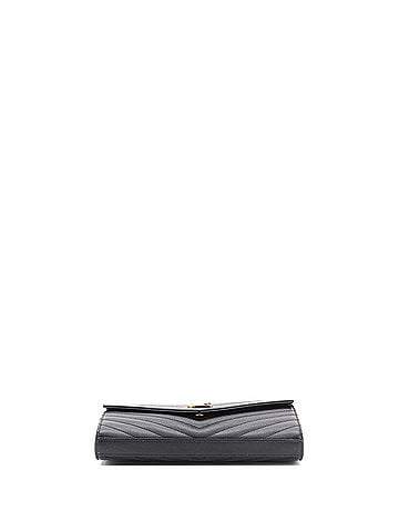 Saint Laurent Classic Monogram Wallet on Chain Matelasse Chevron Leather Medium (view 2)