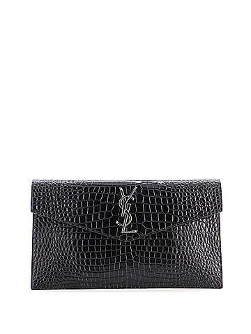 Saint Laurent Uptown Pouch Crocodile Embossed Leather (view 1)